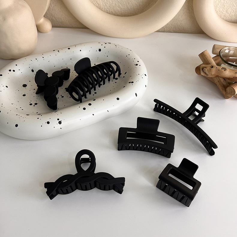 Agrafă Mare pentru Păr Negru Mat