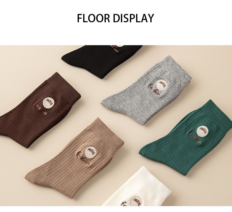 Meias Mid-Calf Bordadas Paris