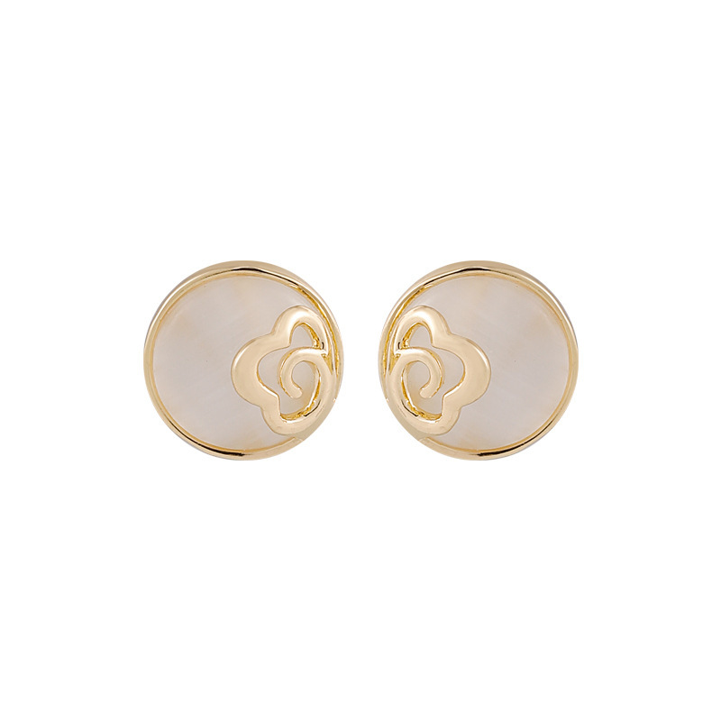 Boucles d'Oreilles Œil de Chat avec Motif Géométrique