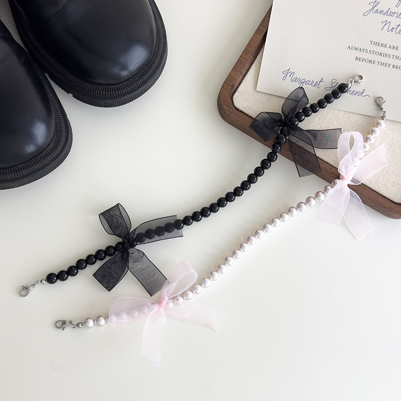 Decoración para Tacones con Lazo de Encaje y Cuentas