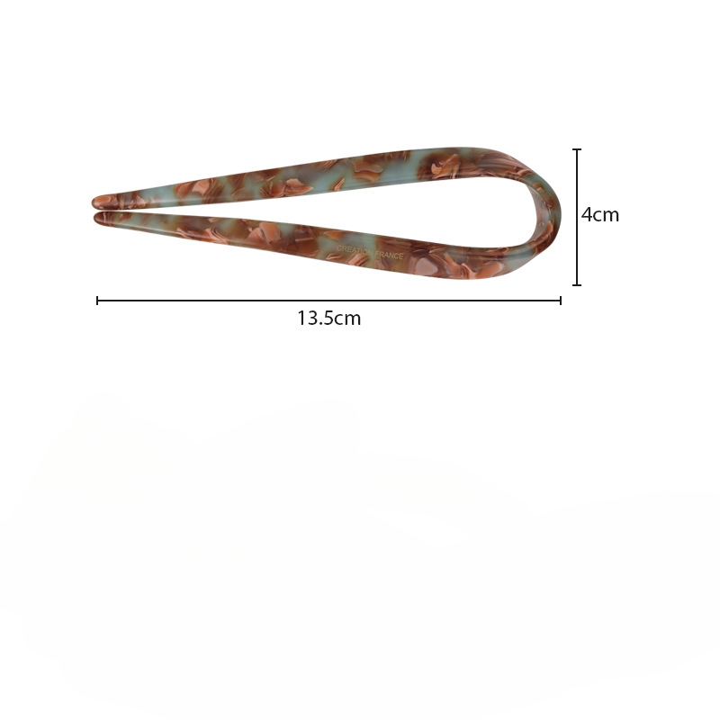 دبوس شعر على شكل U من الأسيتات