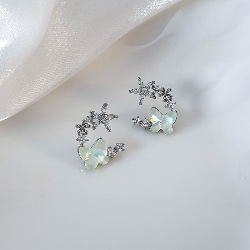 Boucles d'Oreille Papillon Florales