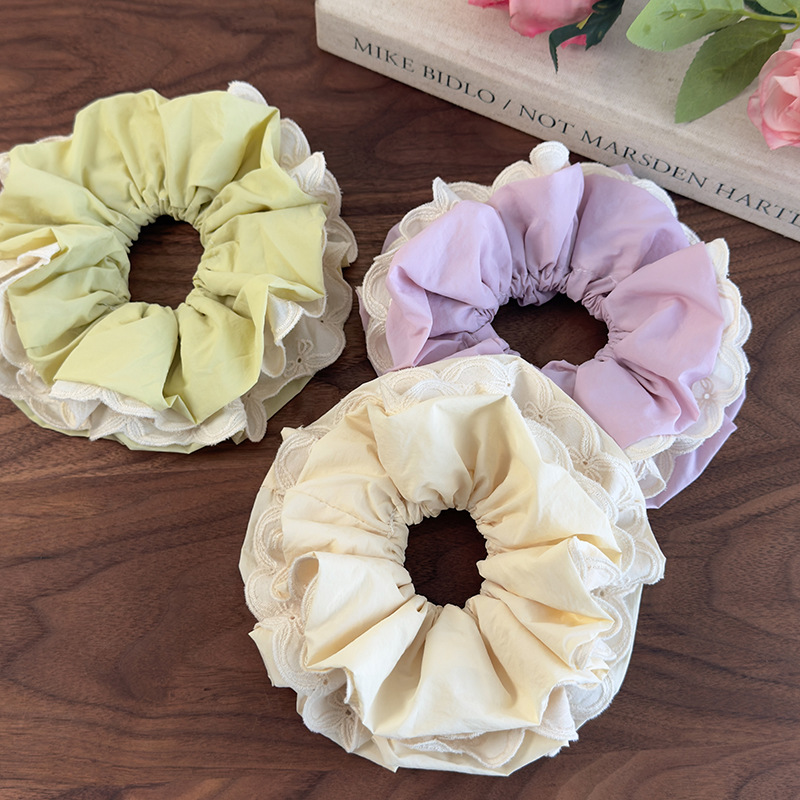 Scrunchies Διπλής Στρώσης Δαντέλα