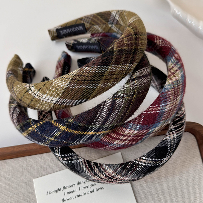 Cinta Ancha Preppy de Cuadros Vintage