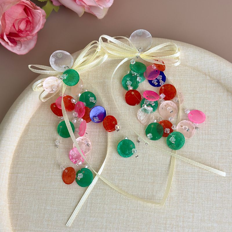 라운드 셸 보우 귀걸이