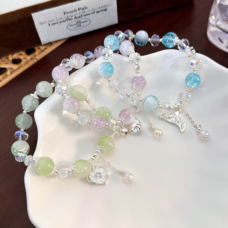 Kristallperlen-Armband mit Herz