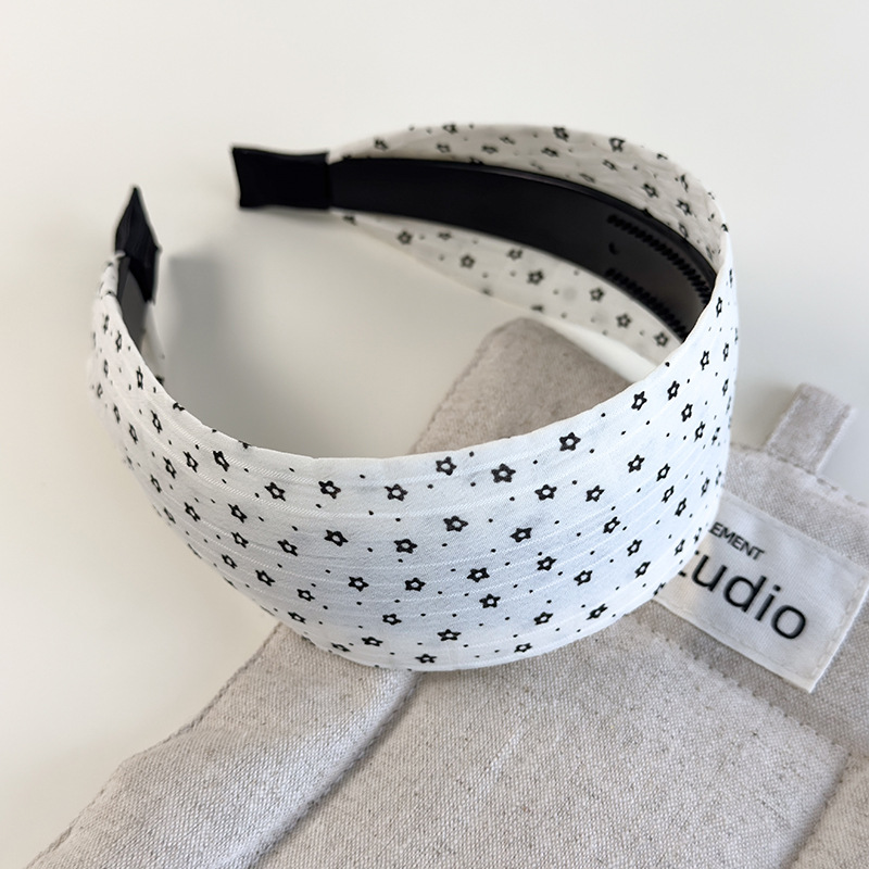 Diadema Ancha con Puntos y Flores