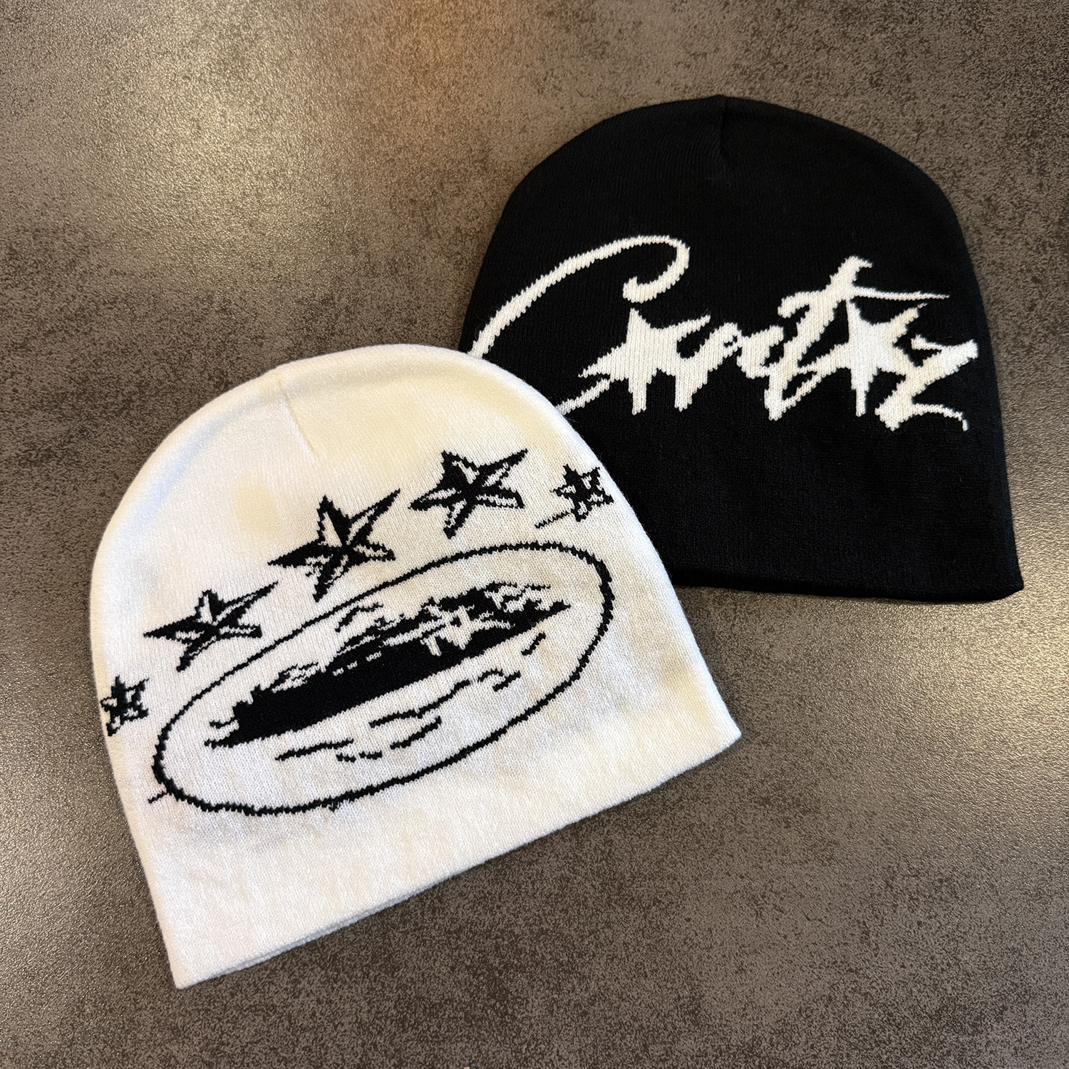 Jacquard gebreide muts