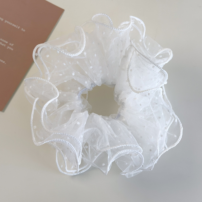 Siateczkowe Gumki do Włosów w Kropki z Falbankami