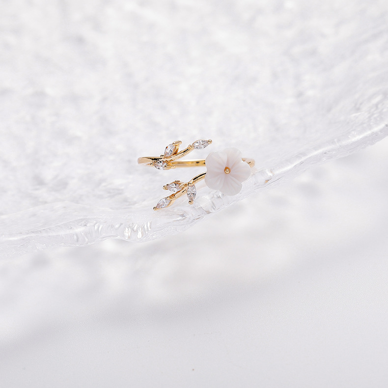 Floral Heart Open Ring