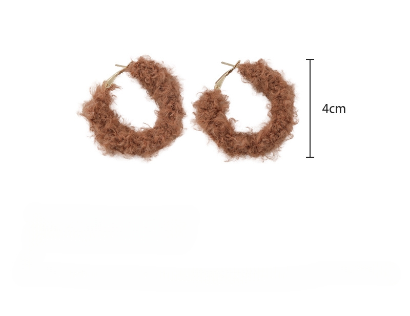 Серьги-пусеты Круг из Плюша