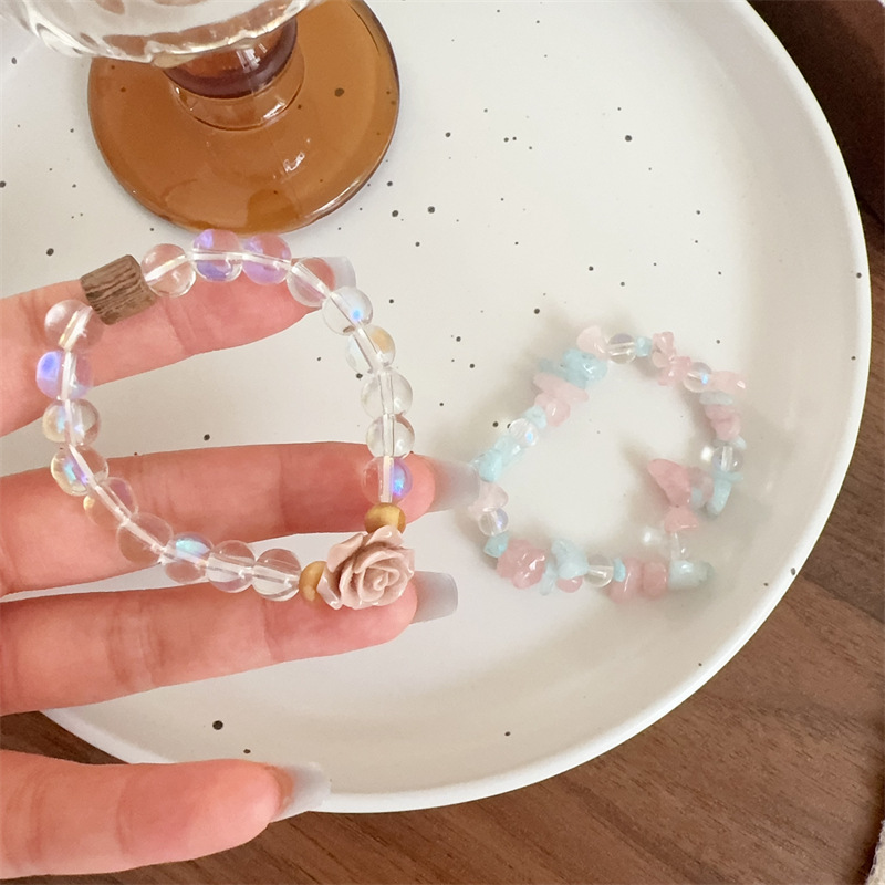 Браслет з намистом Рожевий Туман