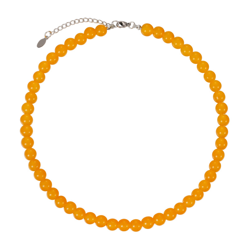 Жовте Склоподібне Намисто Вінтаж