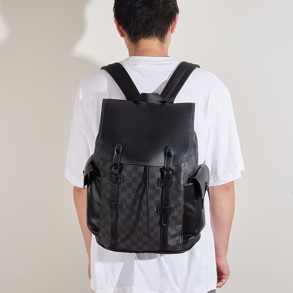 클래식 체크 백팩