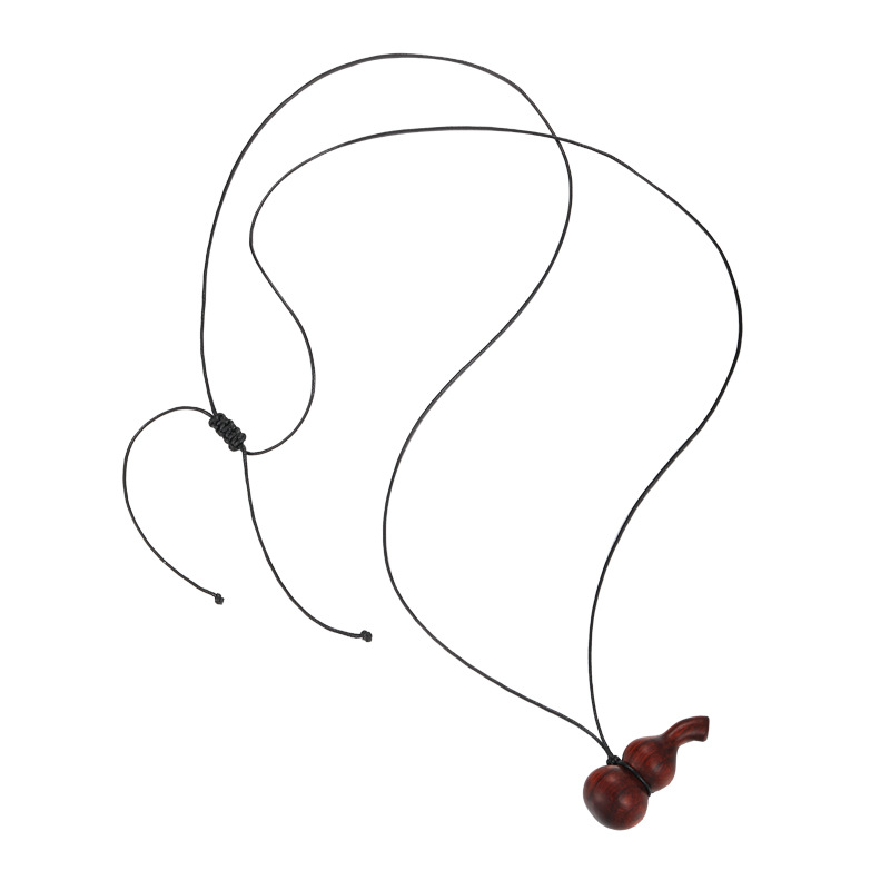 Wooden Gourd Pendant Necklace