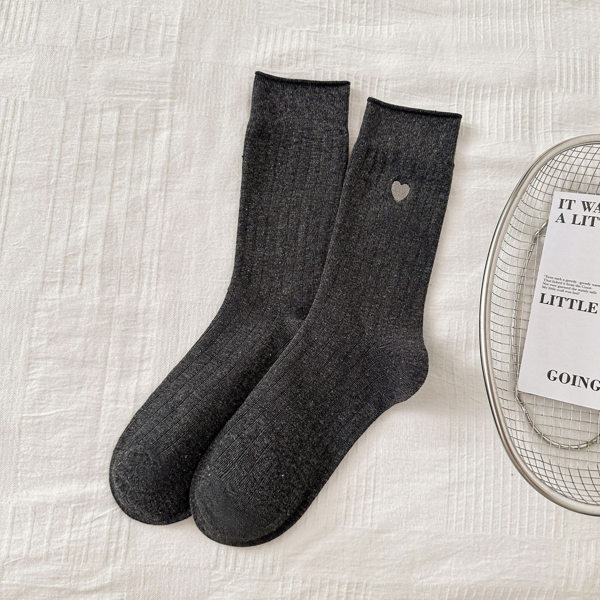 Meias de Coração Bordado