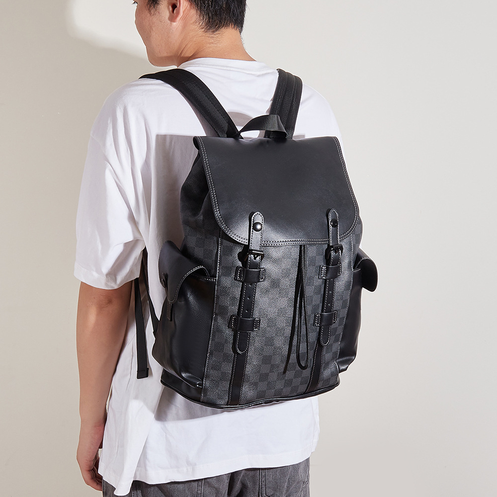 클래식 체크 백팩