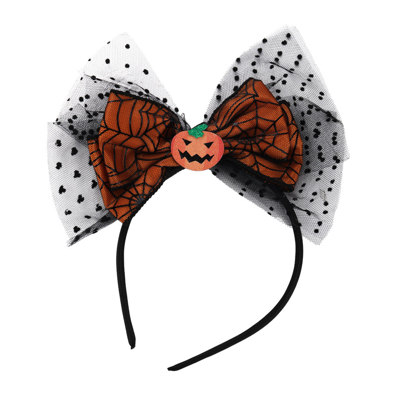 Diadema de Lazo con Calavera de Calabaza