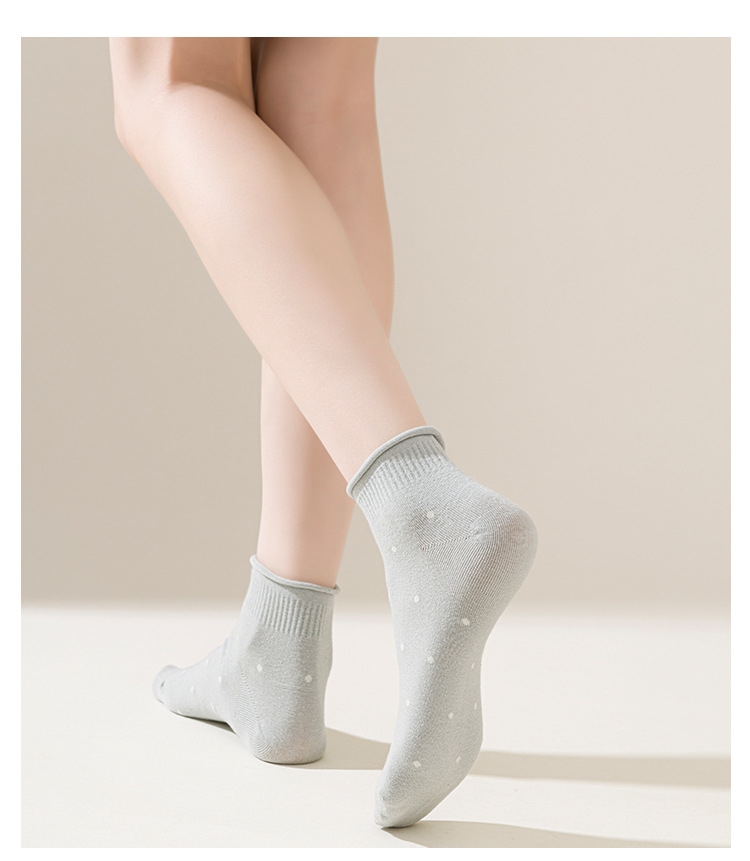 جوارب كاحل بنقشة البولكا دوت