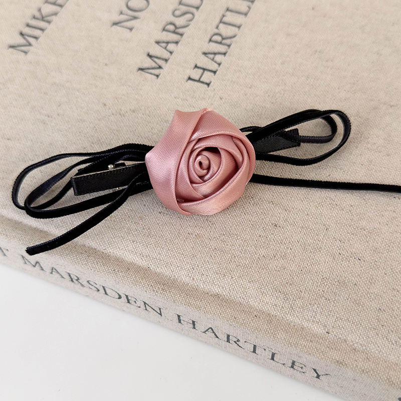 Francuska Wintage Spinka do Włosów z Różą i Kokardą
