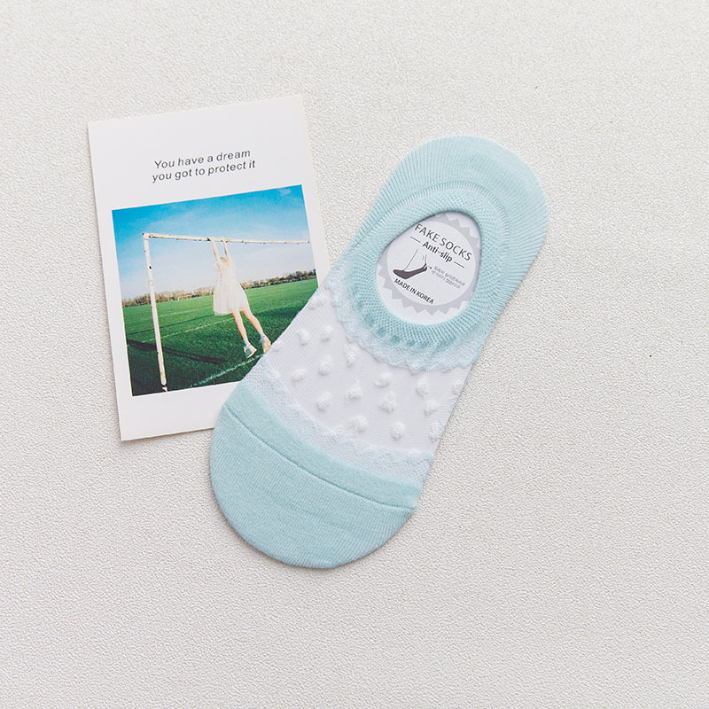 ถุงเท้าไม่โผล่ลายเมชผ้าลายลูกไม้