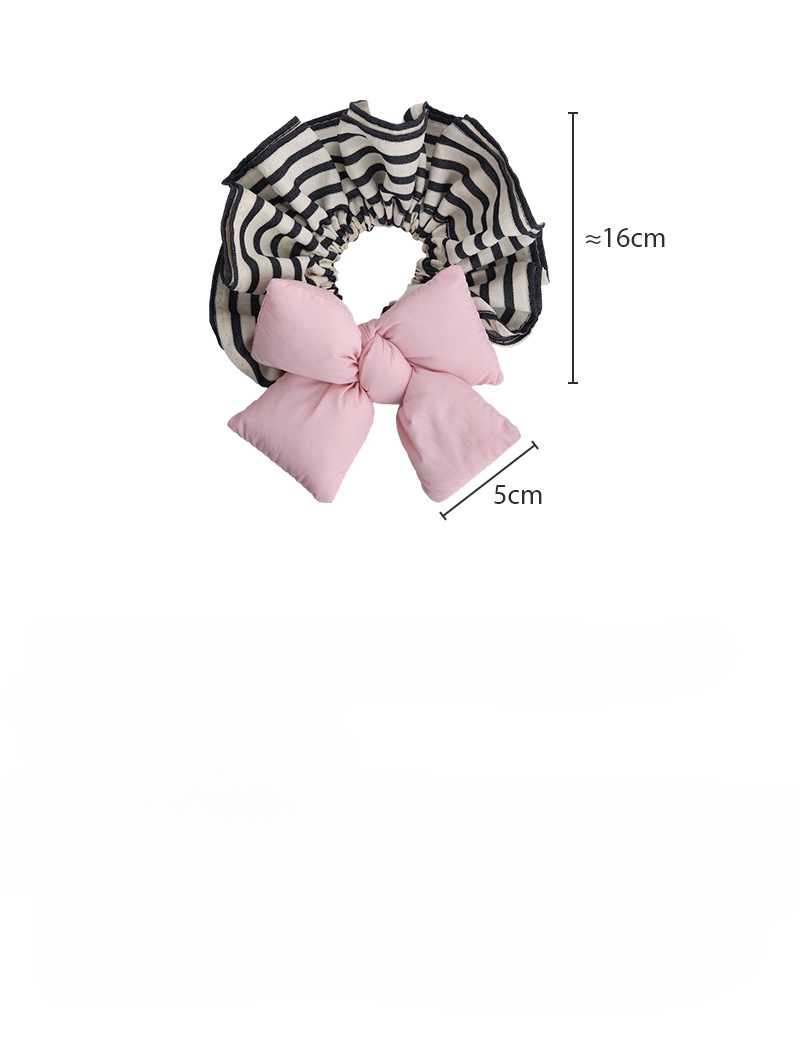 リボンストライプスクランチーヘアタイ