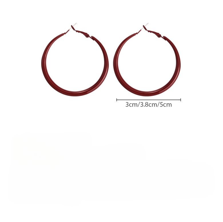 Brincos de Argola Vermelho Vintage