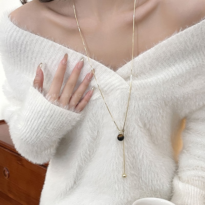 Dây chuyền dài Tiger's Eye điều chỉnh được