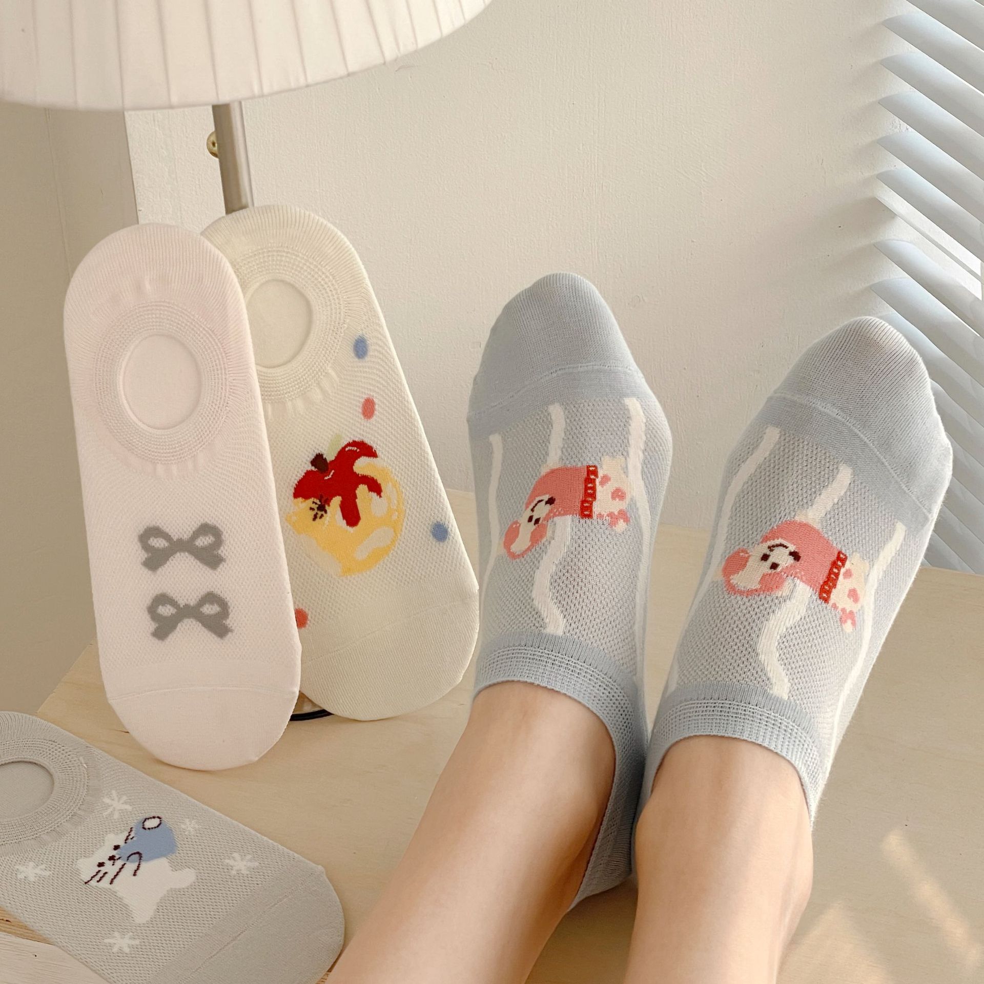 Meias Tornozelo Invisíveis Animadas para Mulher