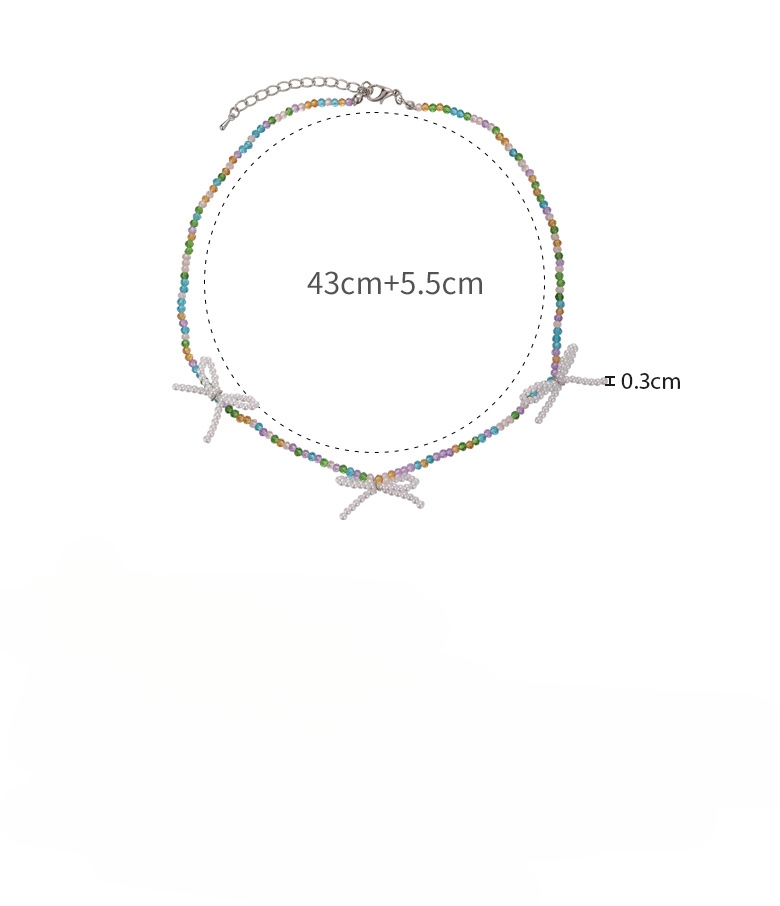 Pastel İnci Fiyonk Kolye Bileklik Seti