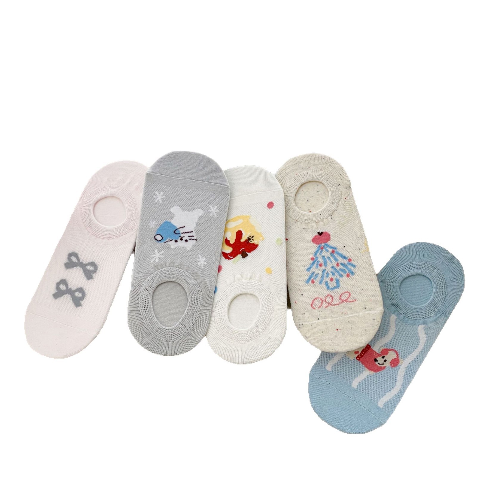 ถุงเท้าผู้หญิงลายการ์ตูนไม่โชว์ข้อเท้า เนื้อผ้า Mesh