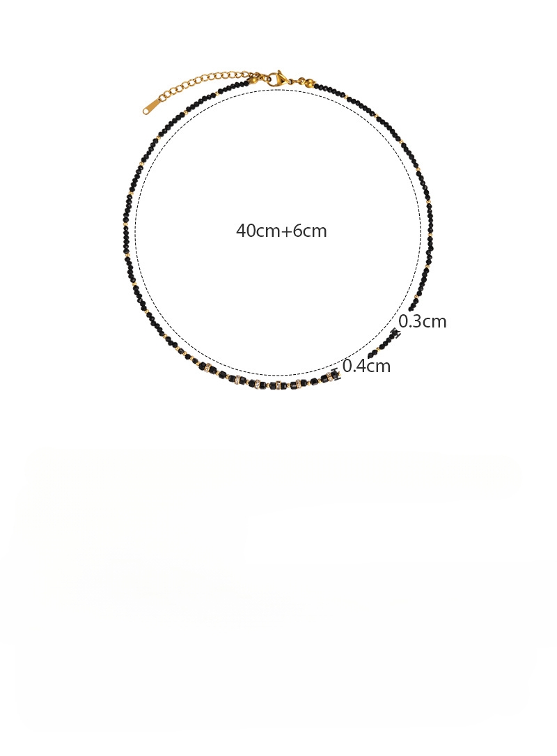 Намисто з Чорним Онiксом та Цирконієм