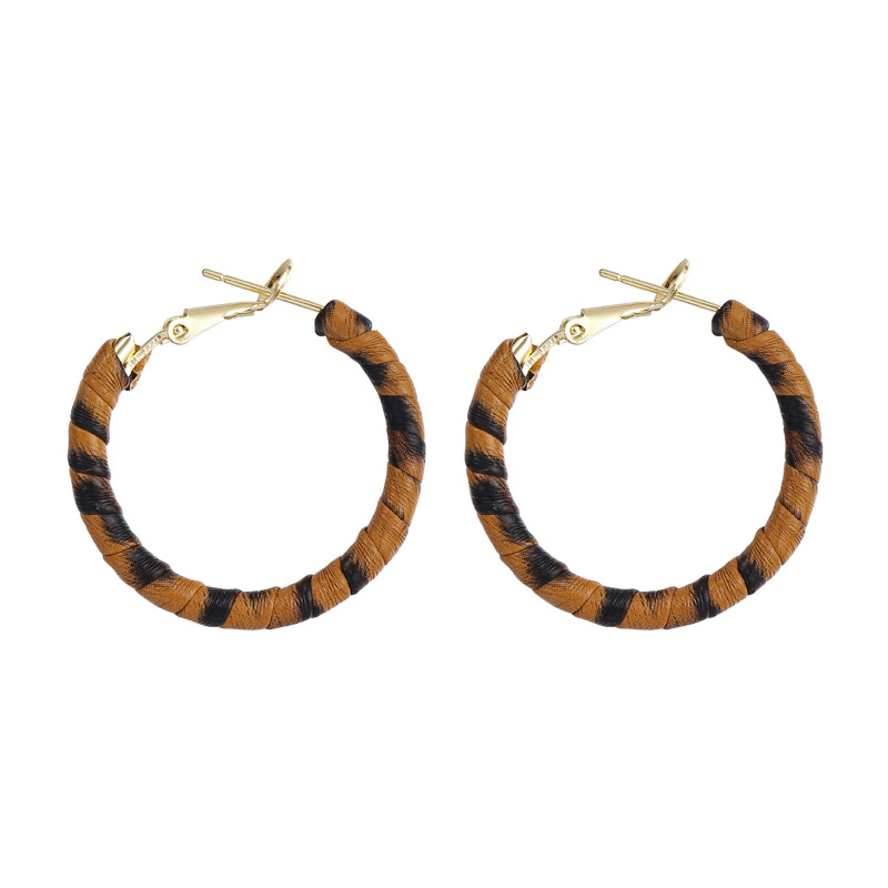 Leather Wrap Hoop Earrings