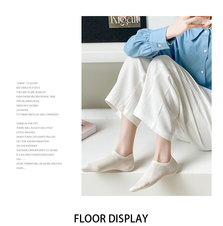 여성용 파스텔 컬러 인비저블 앵클 삭스