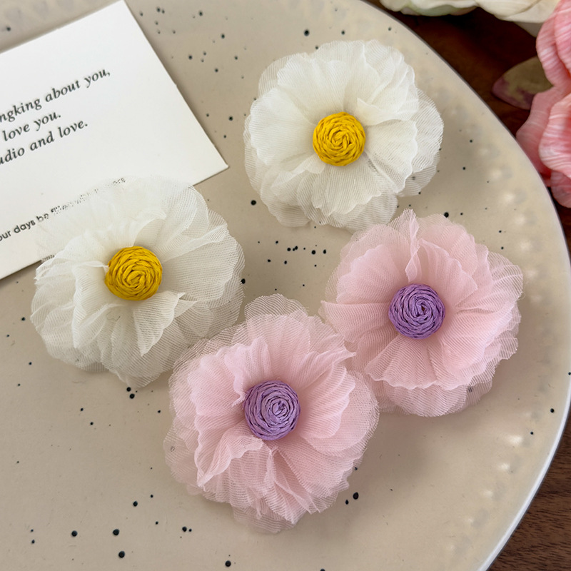 오간자 플라워 이어 스터드