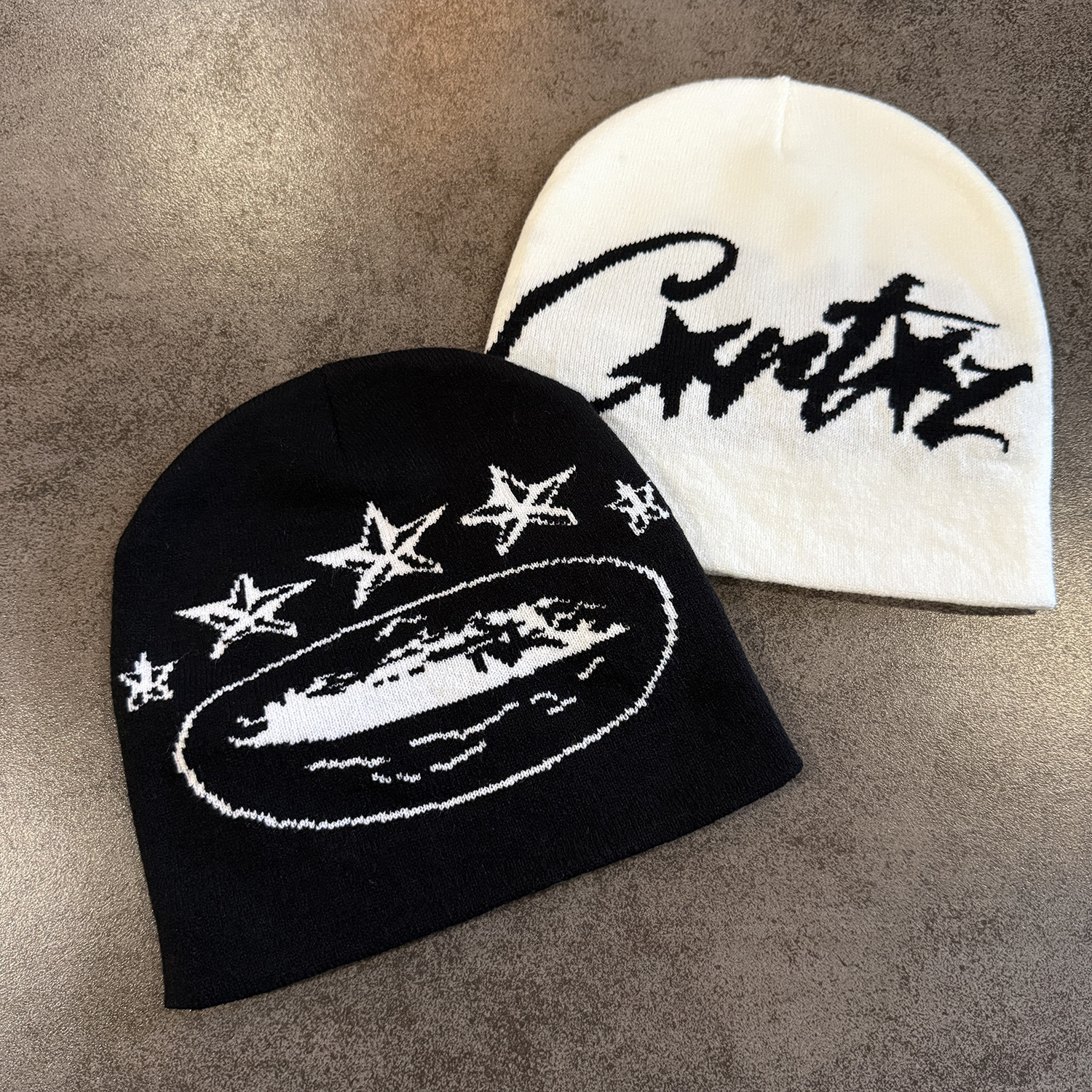 Jacquard gebreide muts