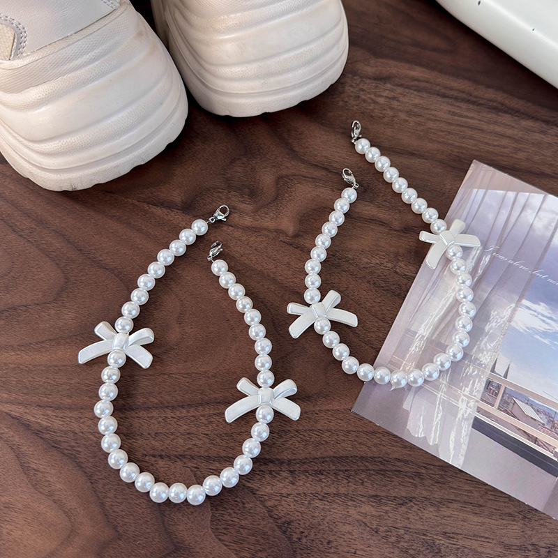 Αφαιρούμενα Κομπολόγια Τακουνιού με Φιόγκo και Μαργαριτάρι