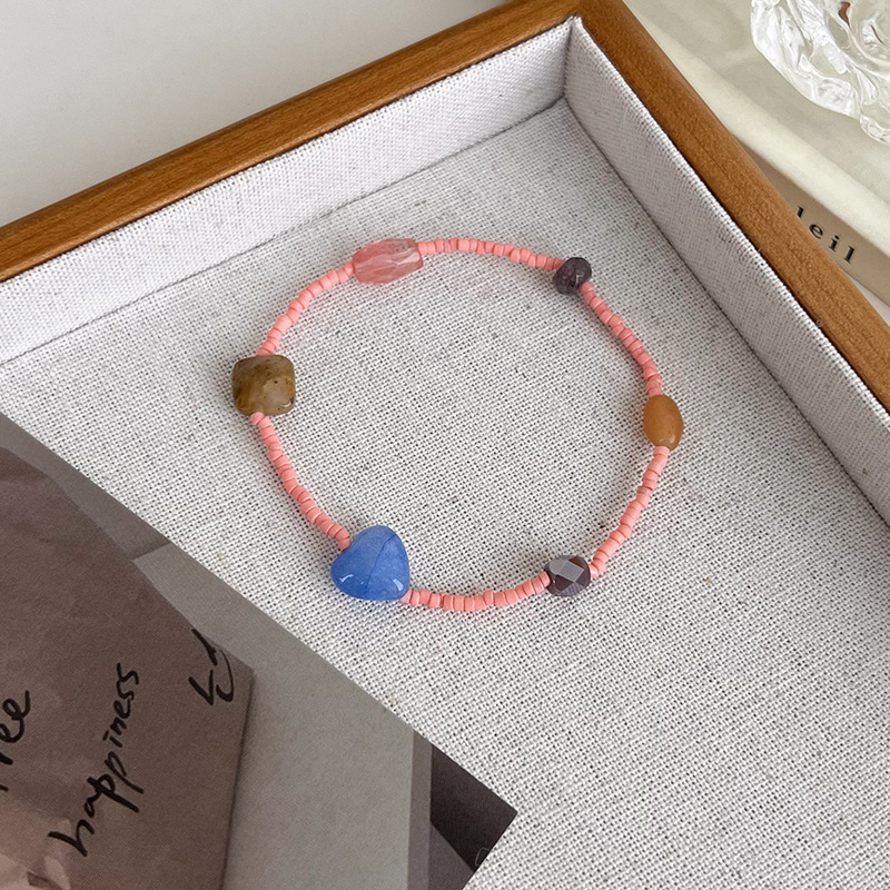 Κινέζικο Βραχιόλι με Πέτρες και Χάντρες Ρυζιού