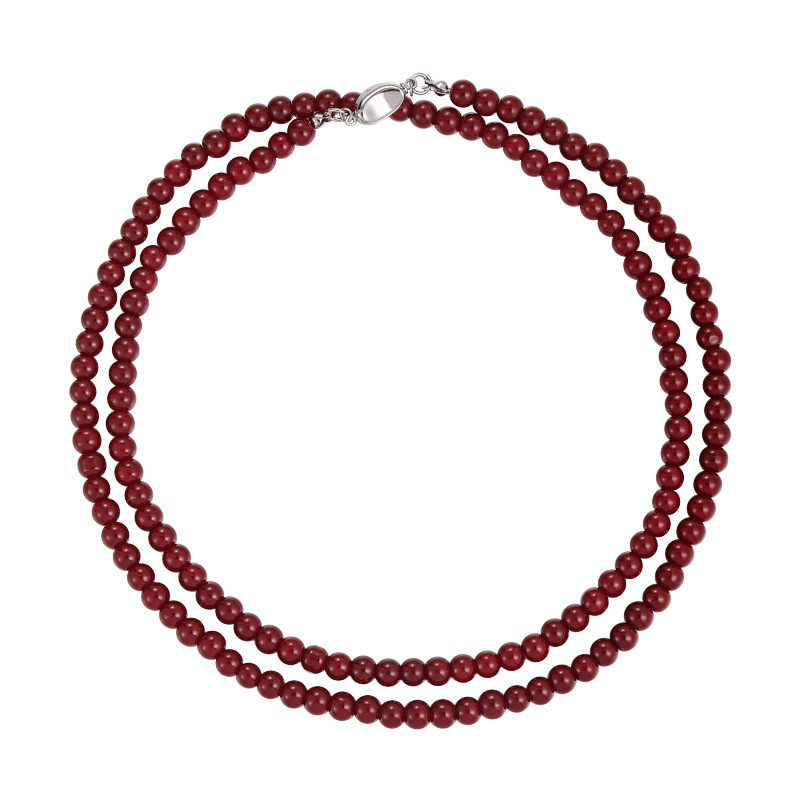 Burgundy Pearl Beaded Necklace