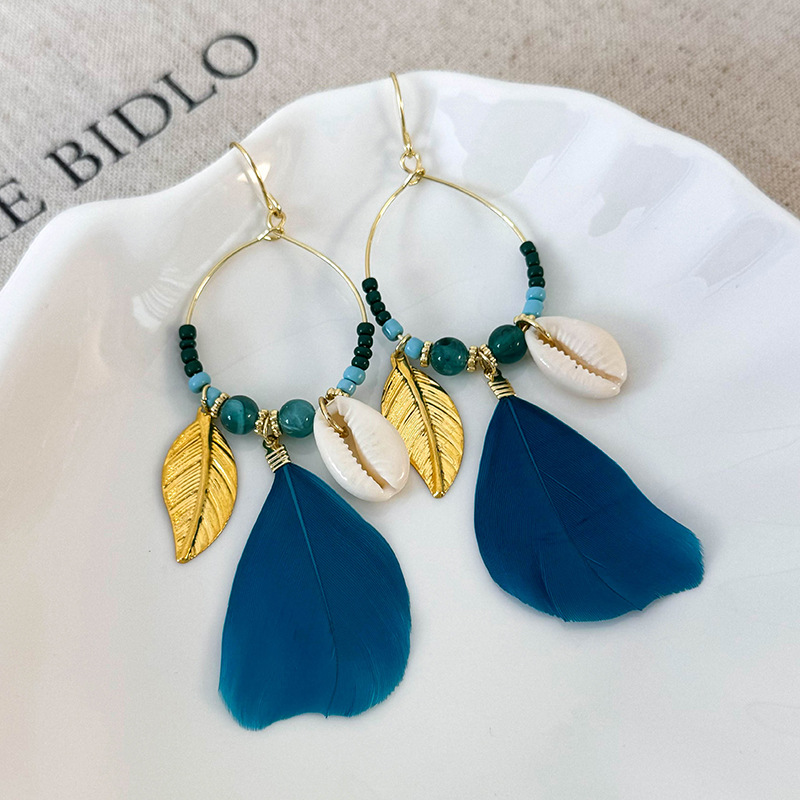 Богемные Серьги с Перьевыми Кистями