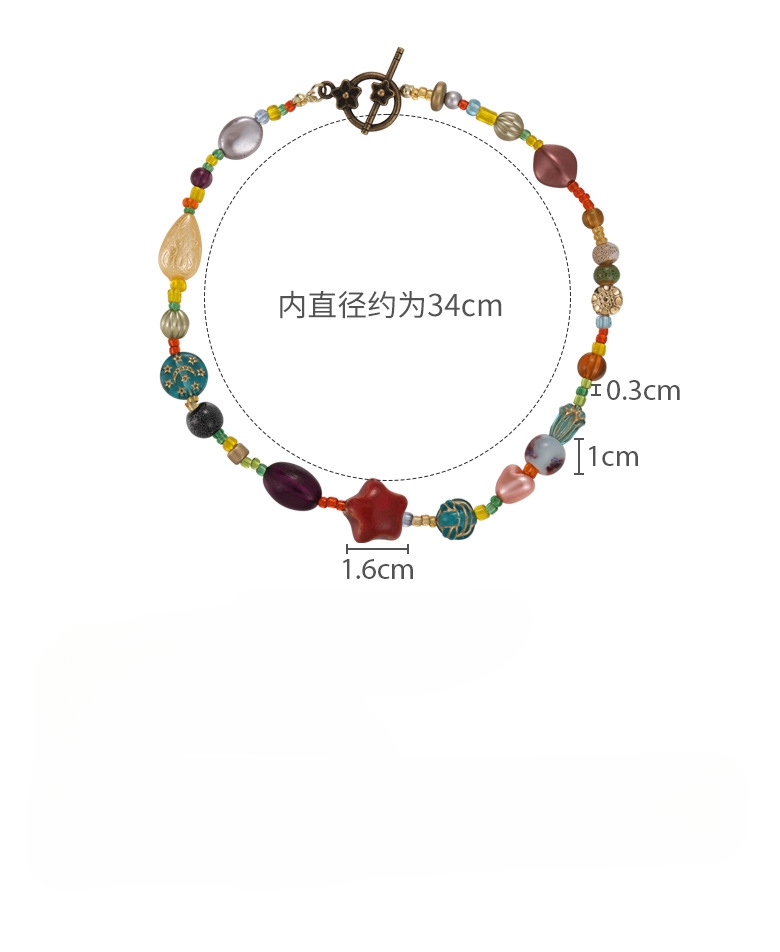 สร้อยคอโบฮีเมียนลูกปัดแก้วดาว