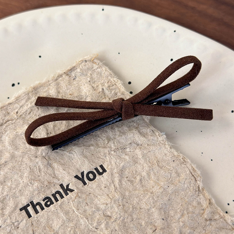 Suede Bow Hair Clip