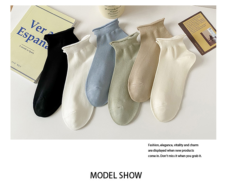レディース通気性コットンノーショーソックス