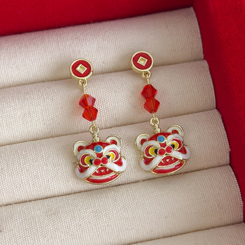 Lion Dance Pearl Earrings