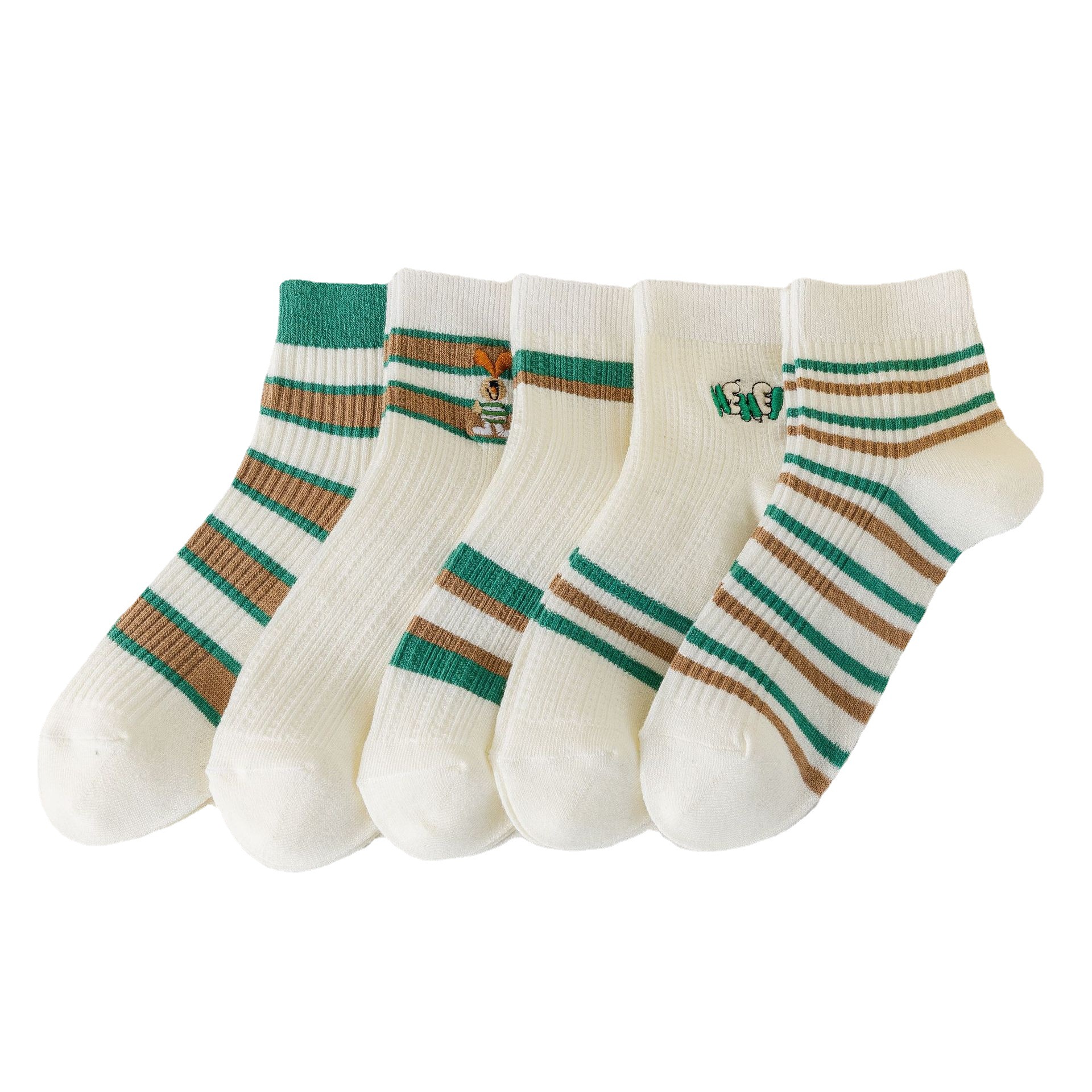 Gestreepte Katoenen Enkelsokken