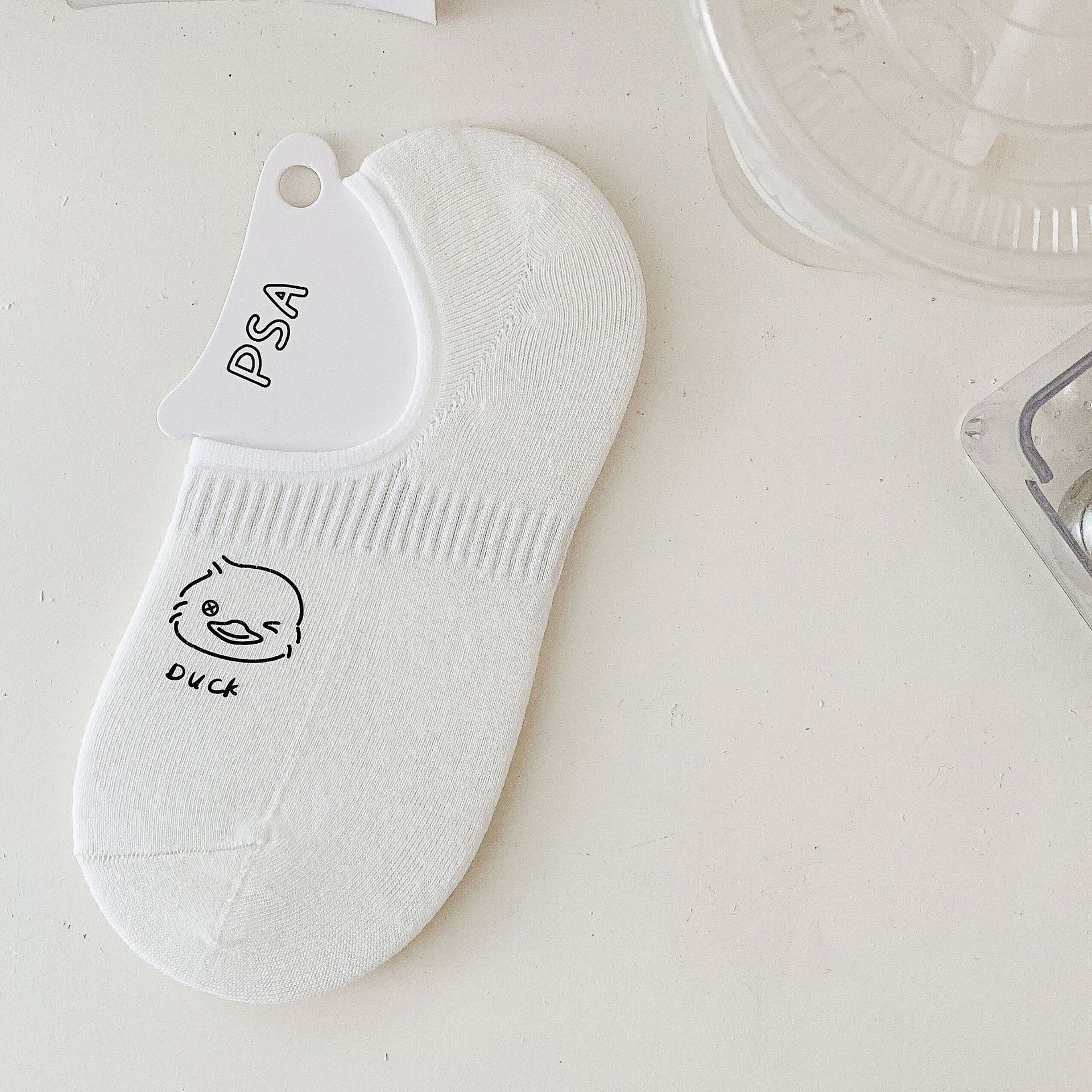 곰 캐릭터 프린트 노쇼 앵클 양말