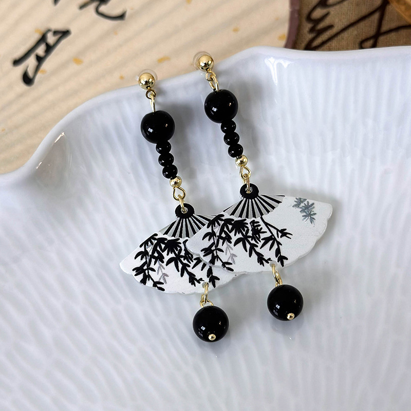 중국풍 나비 꽃 귀걸이