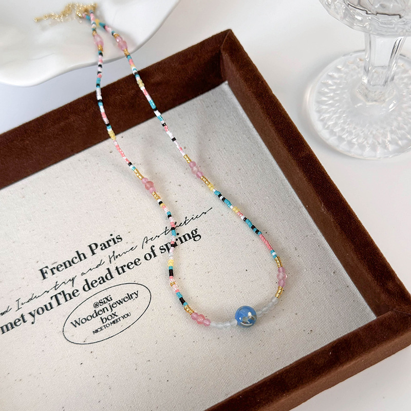 Багатошарове Намисто з Кольорових Натуральних Камінних Намистин