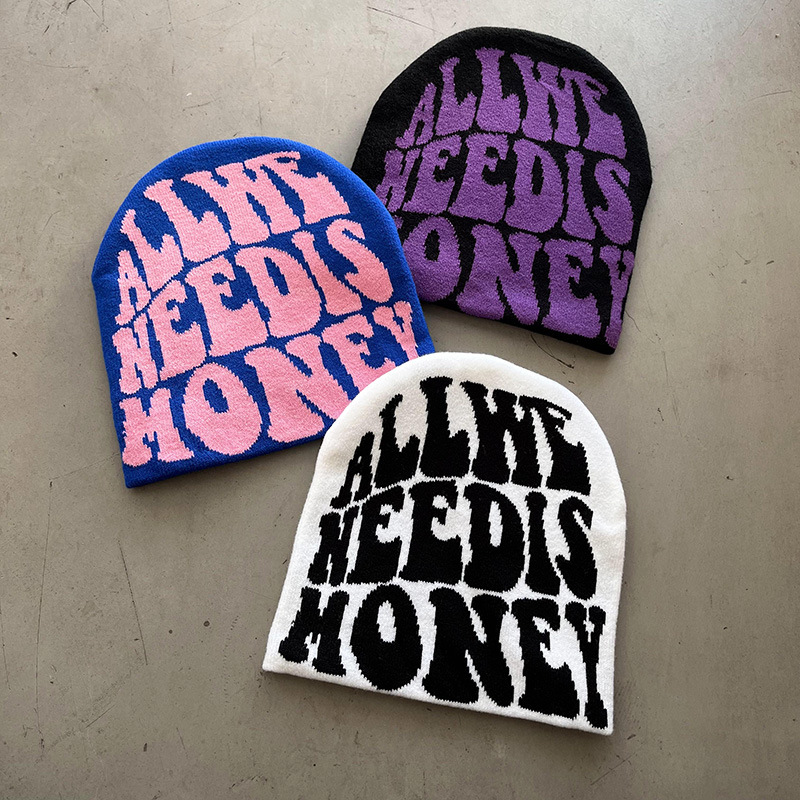 레터 디자인 자카드 비니