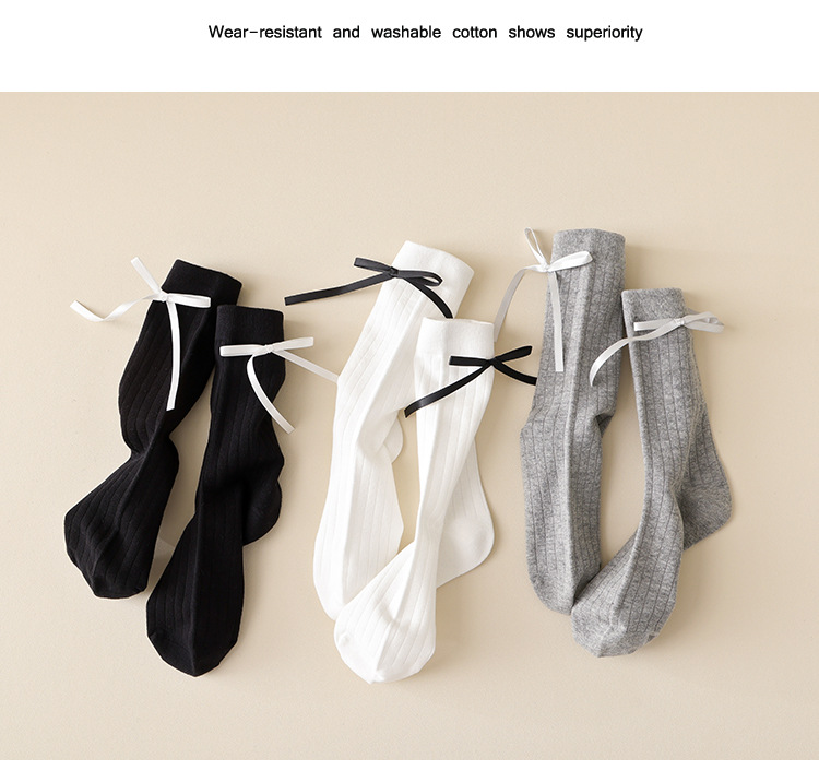 Meias Mid-Calf com Laço